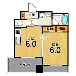 オルテンシア 1DKの間取図画像