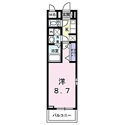 京都市下京区西七条御領町アパート 1Kの間取図画像
