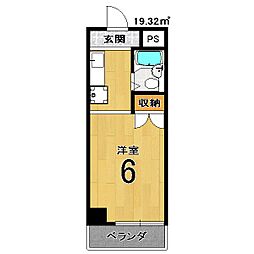 シャルムカセ 1Kの間取図画像