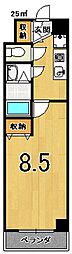 ルピナスコゴメ 1Kの間取図画像