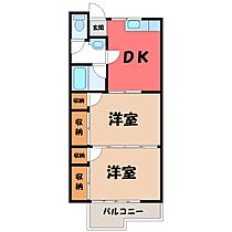 アリシア  ｜ 栃木県栃木市箱森町（賃貸アパート2DK・2階・42.64㎡） その1