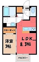 ヌーヴォデパール  ｜ 栃木県栃木市大宮町（賃貸アパート1LDK・1階・29.44㎡） その2