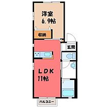 ルミエラ A  ｜ 栃木県栃木市片柳町4丁目（賃貸アパート1LDK・1階・40.07㎡） その2