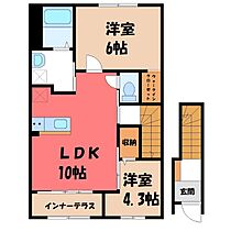 パルティール  ｜ 栃木県小山市大字間々田（賃貸アパート2LDK・2階・53.90㎡） その2