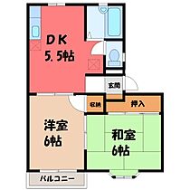 栃木県小山市城東4丁目（賃貸アパート2DK・2階・39.74㎡） その2