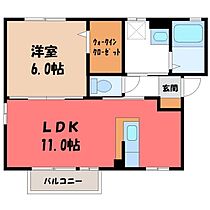 ドミールノア  ｜ 栃木県下野市石橋（賃貸アパート1LDK・2階・40.51㎡） その2