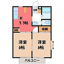 サンライフパート II  ｜ 栃木県栃木市今泉町2丁目（賃貸アパート2K・2階・40.92㎡） その2