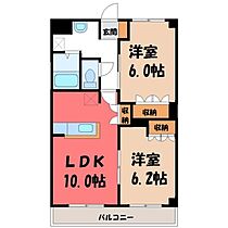 ベルステージ  ｜ 栃木県小山市大字粟宮（賃貸マンション2LDK・2階・51.66㎡） その2