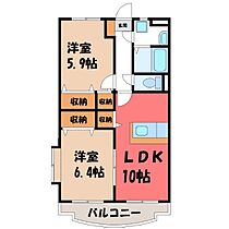 ユーミークアトロ III  ｜ 栃木県小山市大字喜沢（賃貸マンション2LDK・3階・53.52㎡） その2