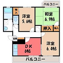 ラ・セゾン西城  ｜ 栃木県小山市西城南1丁目（賃貸マンション3DK・1階・57.44㎡） その2