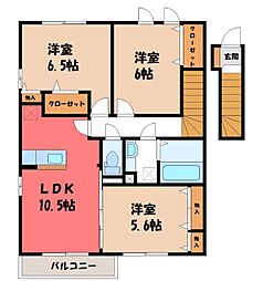 エルミタージュB 3LDKの間取図画像