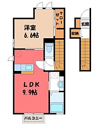 プラシエンテA 1LDKの間取図画像