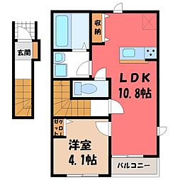 Honey comb Y・T 1LDKの間取図画像
