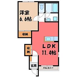 パルテールコート 1LDKの間取図画像
