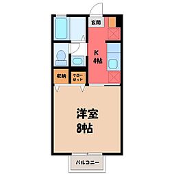 パークサイド城東 1Kの間取図画像