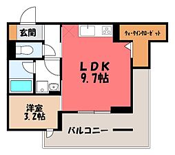 TORISIAS三峯 1LDKの間取図画像