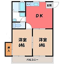 コーポiS 2DKの間取図画像