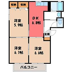 JR東北本線 石橋駅 バス2分 若林入口下車 徒歩9分