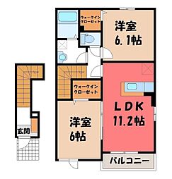 プルミエール2 2LDKの間取図画像