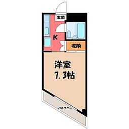 エスペランサ喜沢 1Kの間取図画像