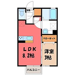 さくらB 1LDKの間取図画像