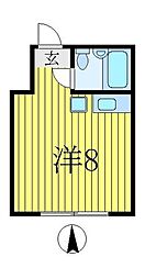メゾンササキ 2階ワンルームの間取り