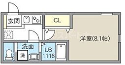 レピュア北千住レジデンスIII 1階1Kの間取り