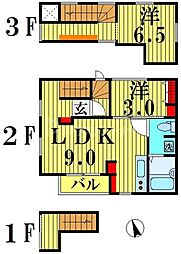 グレーディングフォレスト 2階2LDKの間取り