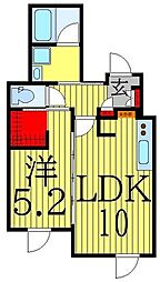 アリュイッテ青井 1階1LDKの間取り