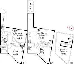 ファミーユ竹ノ塚 1階3LDKの間取り