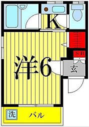 リュミエール千寿 1階1Kの間取り