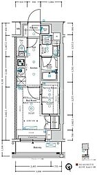 ガリシア竹ノ塚 2階1SKの間取り