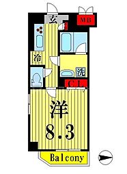 エスポアール扇西 1階1Kの間取り