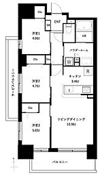 アーバンパーク谷在家 10階3LDKの間取り