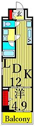 セフィーロ南千住 5階1LDKの間取り