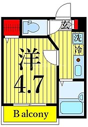 メルディア西新井本町 1階1Kの間取り