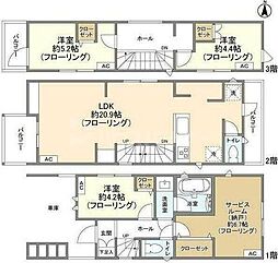 Kolet竹ノ塚04 1階3SLDKの間取り
