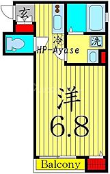 FLAT WHITE 1階ワンルームの間取り