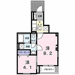 オキ　テラス 1階1SKの間取り