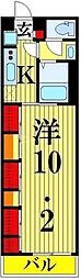 リブリ・SHISUI 1 2階1Kの間取り