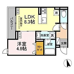 セレスティア栗原II 302 3階1LDKの間取り