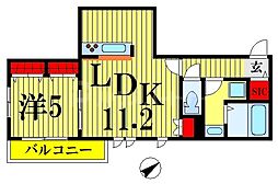 北上野ハイムカズ 4階1LDKの間取り