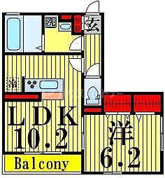 グレイスA 1LDKの間取図画像