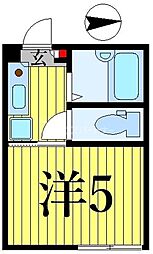 Reberty北千住 1Kの間取図画像