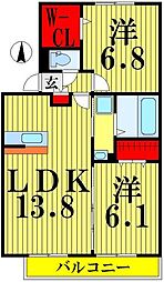 グランドソレーユ 2LDKの間取図画像