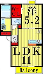 アルタイル 1LDKの間取図画像