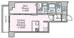 足立区西新井栄町3丁目マンション 1LDKの間取図画像