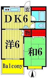 小山コーポラス 2DKの間取図画像