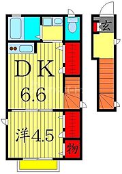 カーサユタカ 1DKの間取図画像