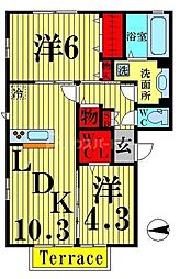 ポラリス 2LDKの間取図画像